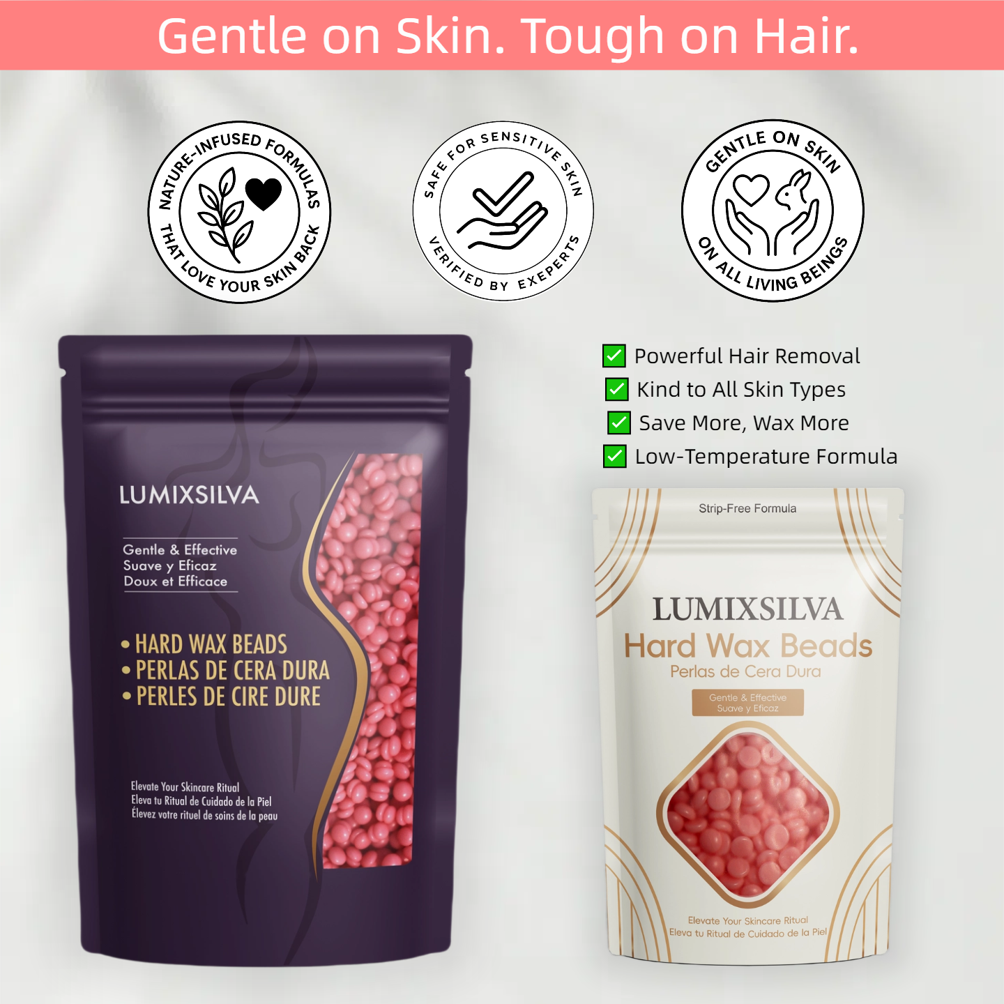 Blush Petal Pink Rose Hard Wax Beads for a Soft Skin Ritual