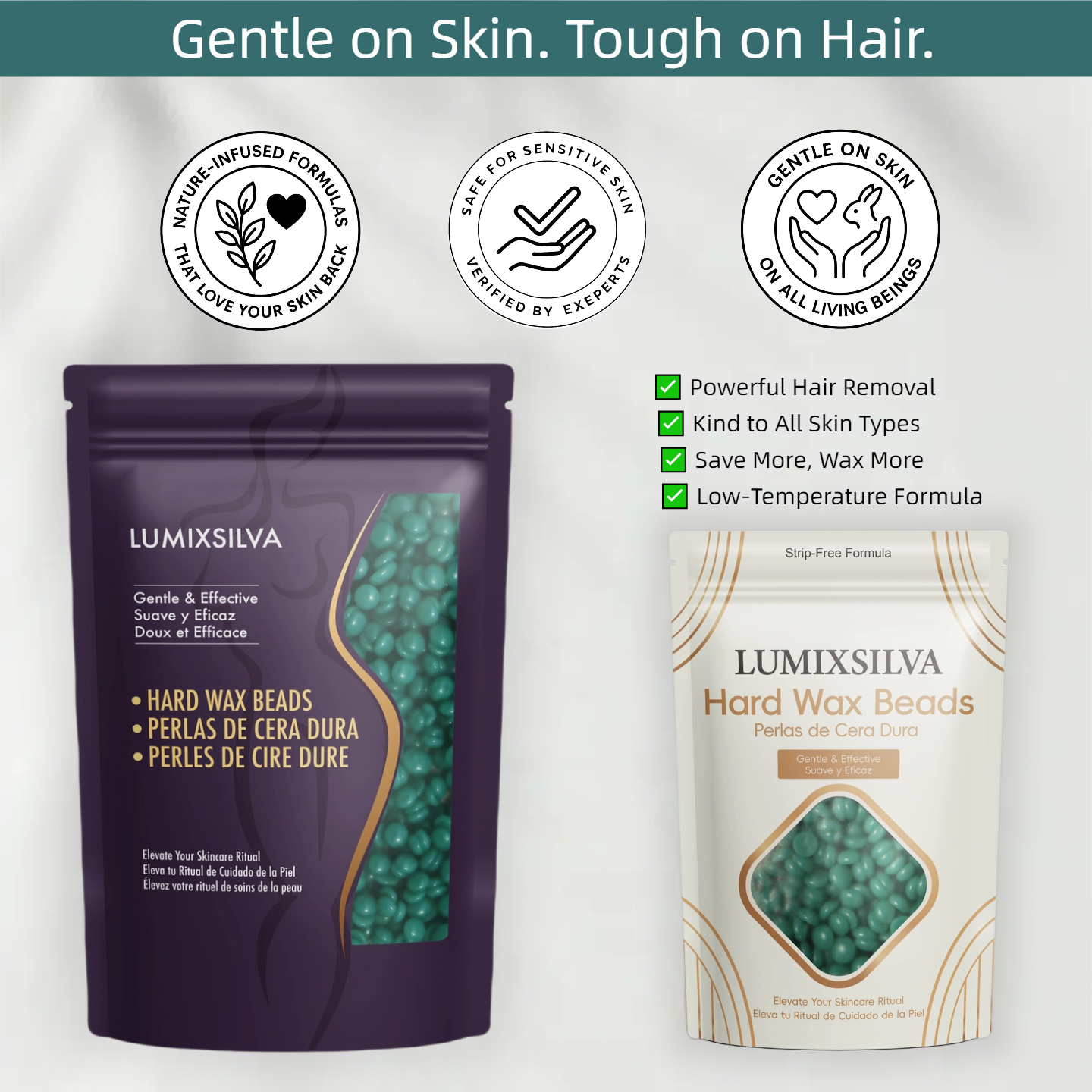 Skin Remedy Botanical Hard Wax Beads Trio (Honey, Chamomile, Tea Tree) – 10.6 oz (300g)