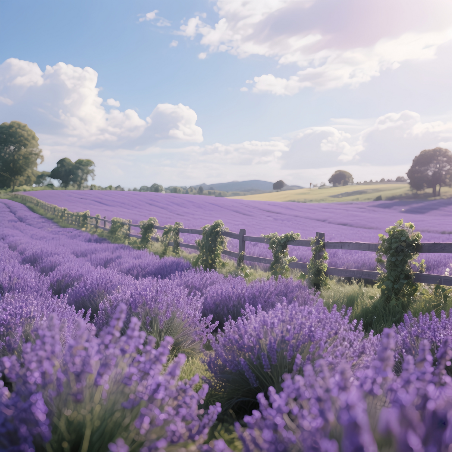 Lavender field landscape representing calming ingredients in Lumixsilva hard wax for sensitive skin