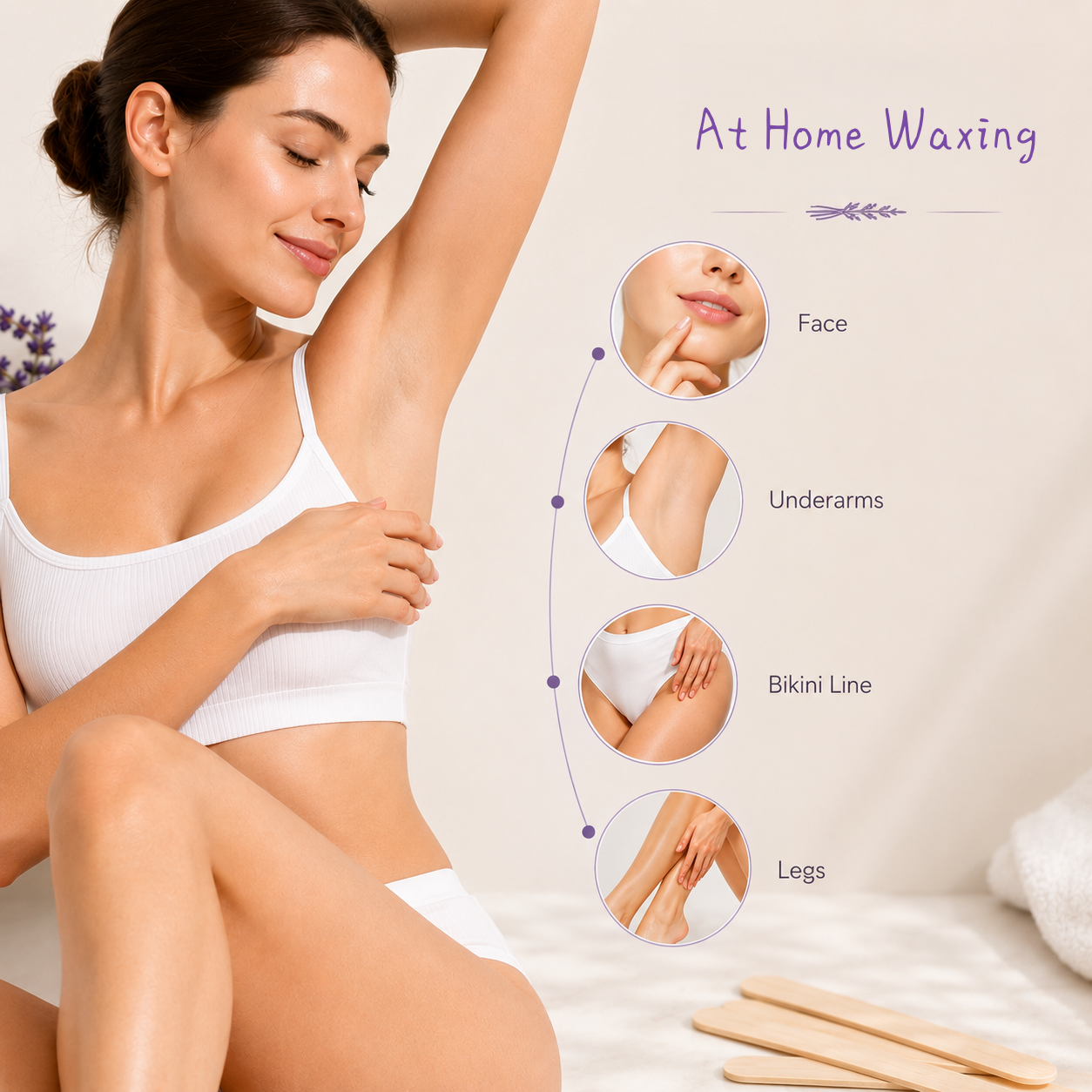 At-Home Wax Applicator Sticks-50Pcs